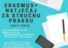 Erasmus+ natječaj za stručnu praksu 2017./2018. 